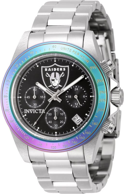 Invicta Men's 44983 NFL Las Vegas Raiders Quartz Multifunction Black Dial Watch