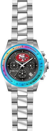 Invicta Men's 44990 NFL San Francisco 49ers Quartz Multifunction Black Dial Watch