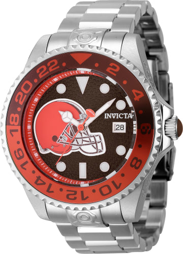 Invicta Men's 45037 NFL Cleveland Browns Automatic 3 Hand Orange, Brown Dial Watch