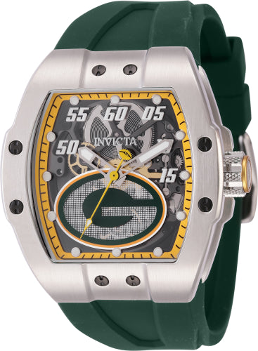 Invicta Men's 45066 NFL Green Bay Packers Automatic Multifunction Transparent, Yellow Dial Watch