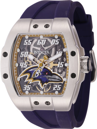 Invicta Men's 45071 NFL Baltimore Ravens Automatic Multifunction Khaki, Transparent Dial Watch