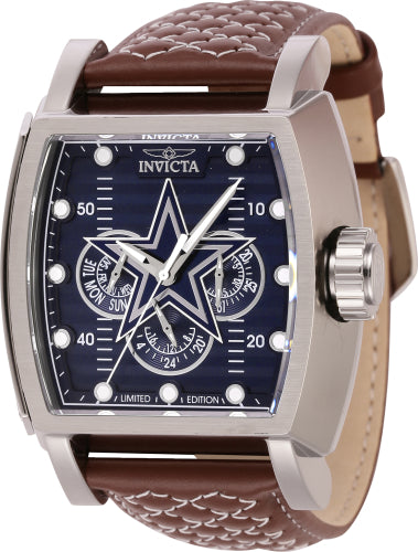 Invicta Men's 45076 NFL Dallas Cowboys Quartz Multifunction Silver, Blue Dial Watch