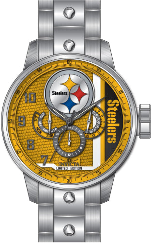 Invicta Men's 45125 NFL Pittsburgh Steelers Quartz Chronograph Yellow, Red, Silver, White, Blue, Black Dial Watch