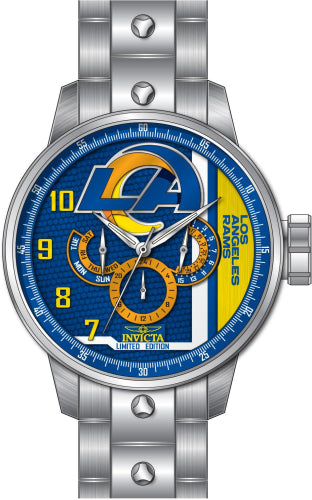 Invicta Men's 45130 NFL Los Angeles Rams Quartz Chronograph Yellow, Orange, Blue Dial Watch