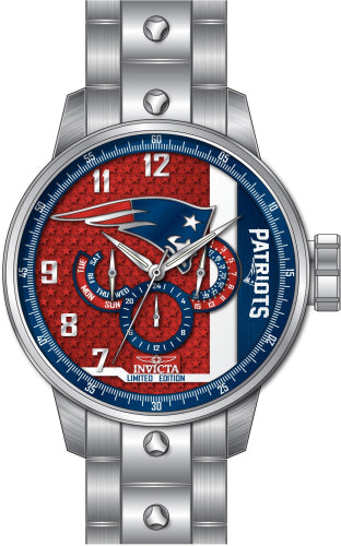 Invicta Men's 45131 NFL New England Patriots Quartz Chronograph Red, White, Blue Dial Watch