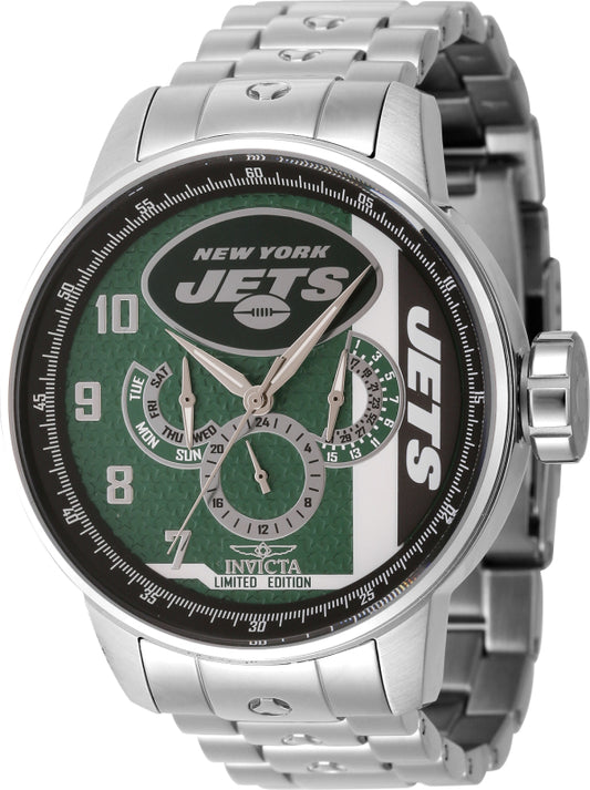 Invicta Men's 45136 NFL New York Jets Quartz Multifunction Green, White, Black Dial Watch