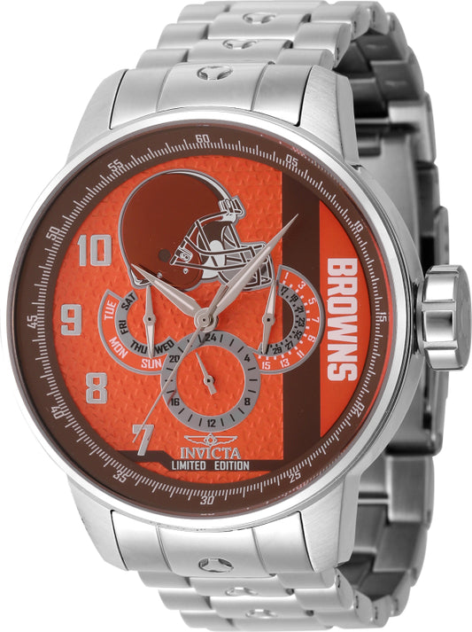 Invicta Men's 45138 NFL Cleveland Browns Quartz Orange, Brown, White Dial Watch