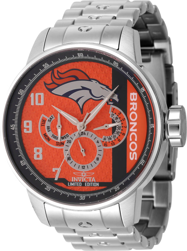 Invicta Men's 45139 NFL Denver Broncos Quartz Orange, White, Blue Dial Watch