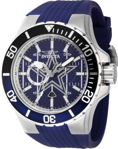Invicta Men's 45398 NFL Dallas Cowboys Quartz Chronograph Blue Dial Watch