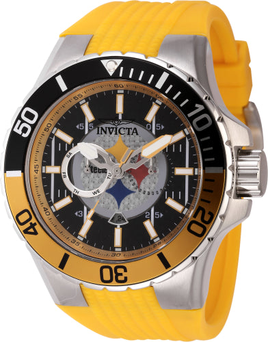 Invicta Men's 45399 NFL Pittsburgh Steelers Quartz Multifunction Black Dial Watch