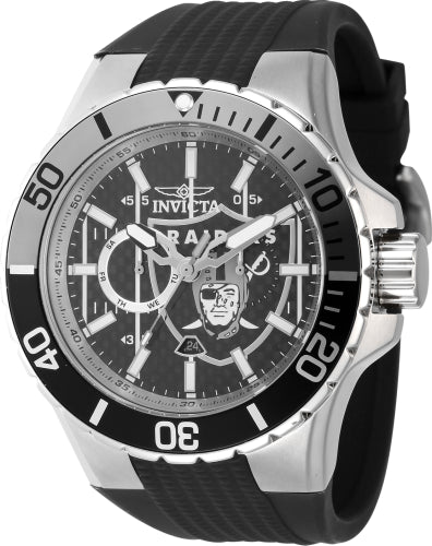 Invicta Men's 45400 NFL Las Vegas Raiders Quartz Multifunction Black Dial Watch