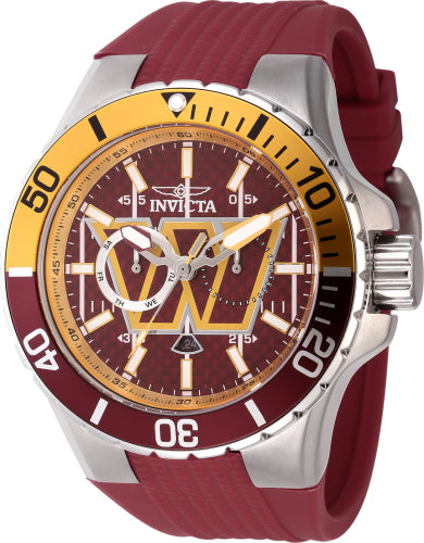 Invicta Men's 45402 NFL Washington Commanders Quartz Multifunction Burgundy Dial Watch