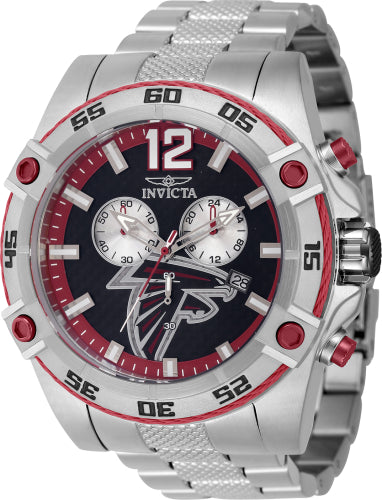 Invicta Men's 45433 NFL Atlanta Falcons Quartz Multifunction Black, Red, Grey Dial Watch