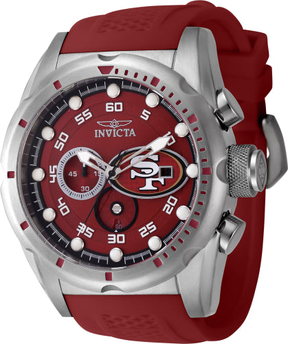 Invicta Men's 45523 NFL San Francisco 49ers Quartz Multifunction Silver, White, Red, Black Dial Watch