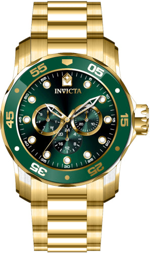 Invicta Men's 45727 Pro Diver Quartz Chronograph Green Dial Watch