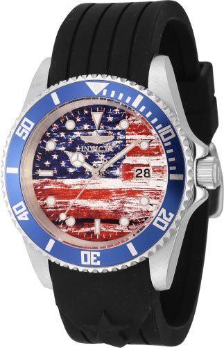 Invicta Men's 45871 Pro Diver  Quartz 3 Hand Blue, White, Red Dial Watch