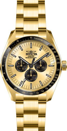 Invicta Men's 45965 Specialty  Quartz Chronograph Gold, Black Dial Watch