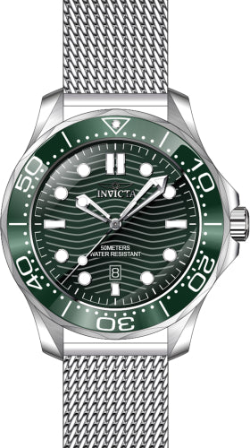 Invicta Men's 45980 Pro Diver Quartz 3 Hand Green Dial Watch