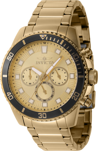 Invicta Men's 46057 Pro Diver Quartz Chronograph Gold Dial Watch