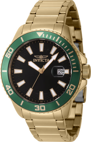 Invicta Men's 46067 Pro Diver Quartz 3 Hand Black Dial Watch