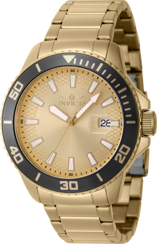 Invicta Men's 46069 Pro Diver Quartz 3 Hand Gold Dial Watch