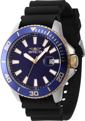 Invicta Men's 46092 Pro Diver Quartz 3 Hand Blue Dial Watch