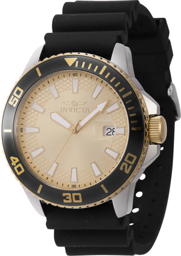 Invicta Men's 46094 Pro Diver Quartz 3 Hand Gold Dial Watch