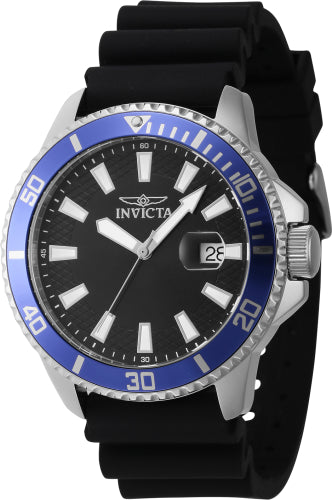 Invicta Men's 46130 Pro Diver Quartz 3 Hand Black Dial Watch