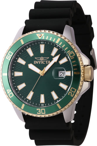 Invicta Men's 46134 Pro Diver Quartz 3 Hand Green Dial Watch