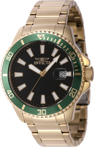 Invicta Men's 46138 Pro Diver Quartz 3 Hand Black Dial Watch