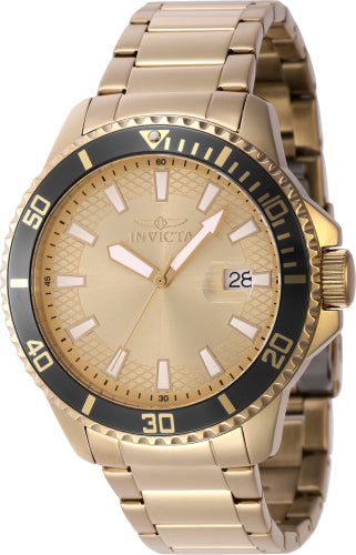 Invicta Men's 46140 Pro Diver Quartz 3 Hand Gold Dial Watch