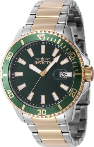 Invicta Men's 46143 Pro Diver Quartz 3 Hand Green Dial Watch
