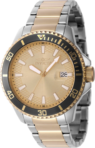 Invicta Men's 46144 Pro Diver Quartz 3 Hand Gold Dial Watch