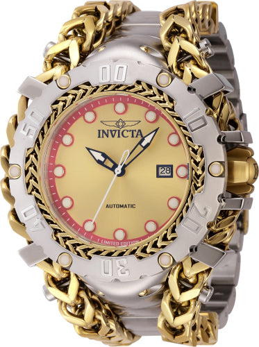 Invicta Men's 46218 Reserve Automatic 3 Hand Gold, Red Dial Watch