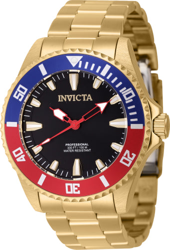 Invicta Men's 46648 Pro Diver Quartz 3 Hand Black Dial Watch