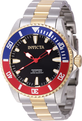 Invicta Men's 46649 Pro Diver Quartz 3 Hand Black Dial Watch