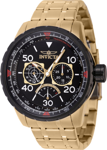 Invicta Men's 46985 Aviator Quartz Multifunction Black Dial Watch