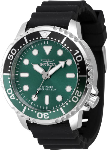 Invicta Men's 47223 Pro Diver  Quartz 3 Hand Green Dial Watch