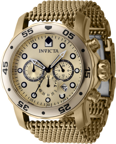 Invicta Men's 47240 Pro Diver Quartz Chronograph Gold Dial Watch