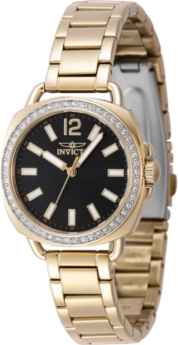 Invicta Women's 47328 Wildflower Quartz 3 Hand Black Dial Watch