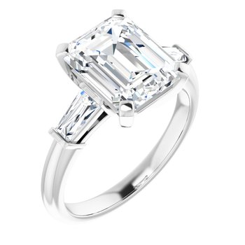 10x8 White Gold Engagement Ring - Goode