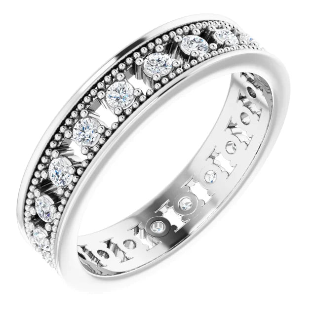 White Gold Wedding Band - Yvonne