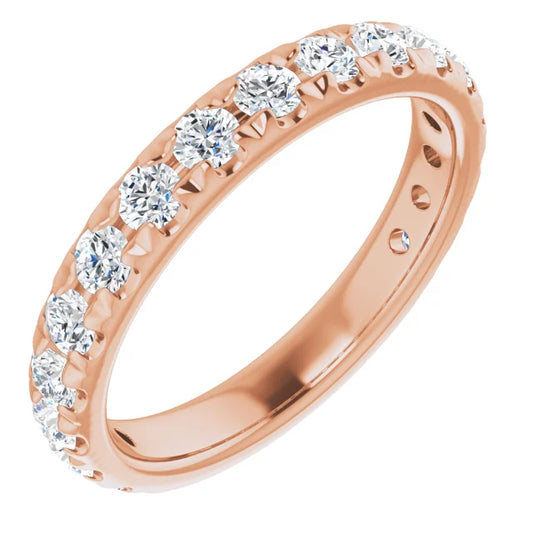 14K Rose 2.5 mm Round French-Set Wedding Band