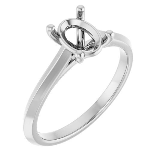 14KT White Gold Solitaire Engagement Ring - McCoy