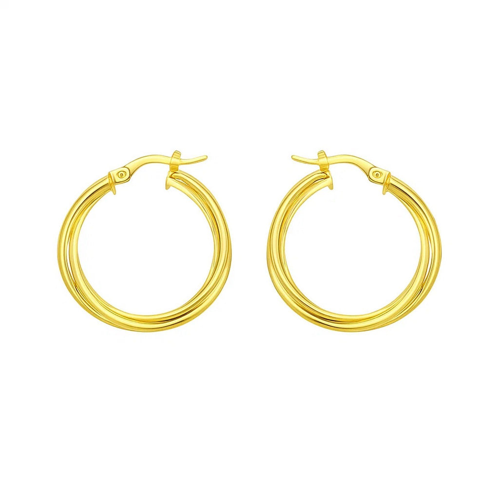Interlocking Medium Trinity Hoop in 14K Yellow Gold