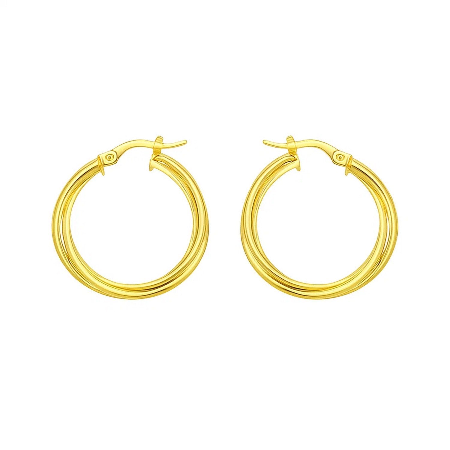 Interlocking Medium Trinity Hoop in 14K Yellow Gold