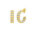 Hoop with Pallina Beads in 14K Two-Tone Gold