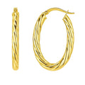 Twisted Cable Oval Hoop in 14K Yellow Gold