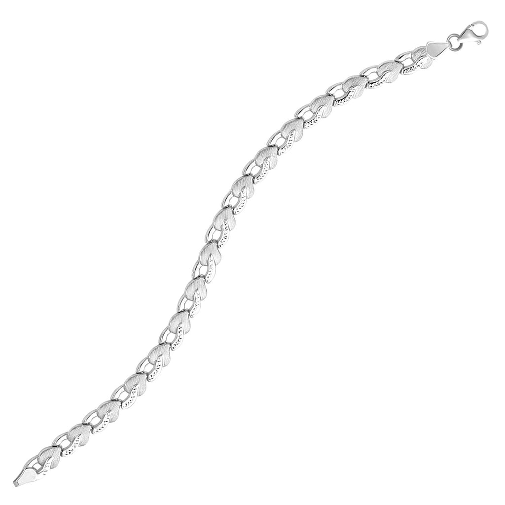 Heart Shape Textured in 14KT White Gold