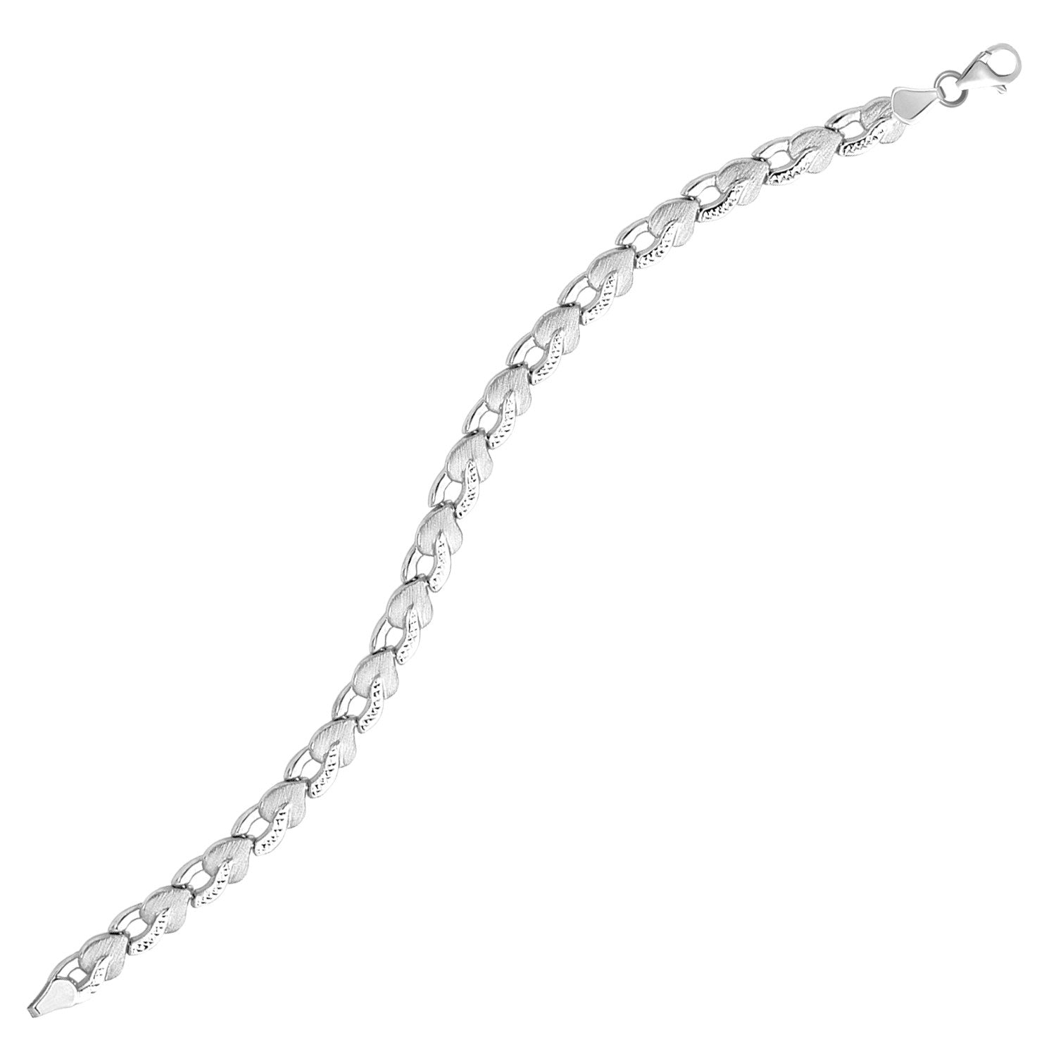 Heart Shape Textured in 14KT White Gold